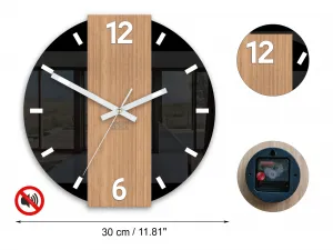 ModernClock Bambusové nástěnné hodiny Primo 30 cm hnědé/černé
