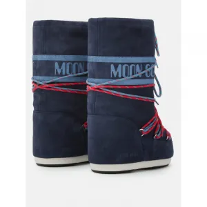 Vysoké zimné topánky MOON BOOT MB ICON SUEDE LACES-F017 BLUE NAVY
