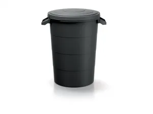 Prosperplast Plastová nádoba s úchyty Smooth II černá, varianta 80 l