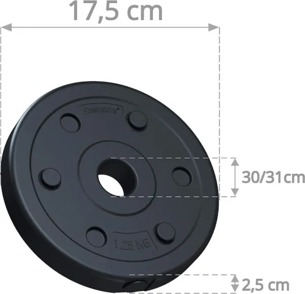 ScSPORTS Sada záťažových kotúčov, 2 x 1,25 kg