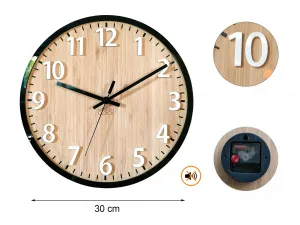 ModernClock Bambusové nástenné hodiny Diana 30 cm hnedé/čierne