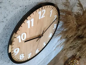 ModernClock Bambusové nástenné hodiny Diana 30 cm hnedé/čierne