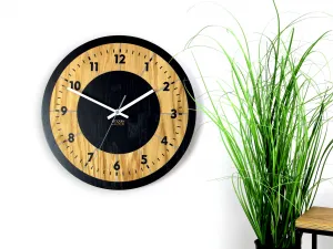 ModernClock Drevené nástenné hodiny Tokio 33 cm dub prírodný/čierny