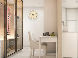 ModernClock Bambusové nástenné hodiny Karina 30 cm hnedé/biele