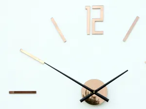 ModernClock Nástenné samolepiace hodiny Carlo 75 cm hnedé