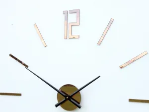 ModernClock Nástenné samolepiace hodiny Carlo 75 cm hnedé