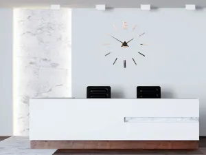 ModernClock Nástenné samolepiace hodiny Carlo 75 cm hnedé