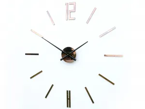 ModernClock Nástenné samolepiace hodiny Carlo 75 cm hnedé