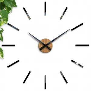 ModernClock Nástenné samolepiace hodiny Cezar 65 cm čierne/hnedé
