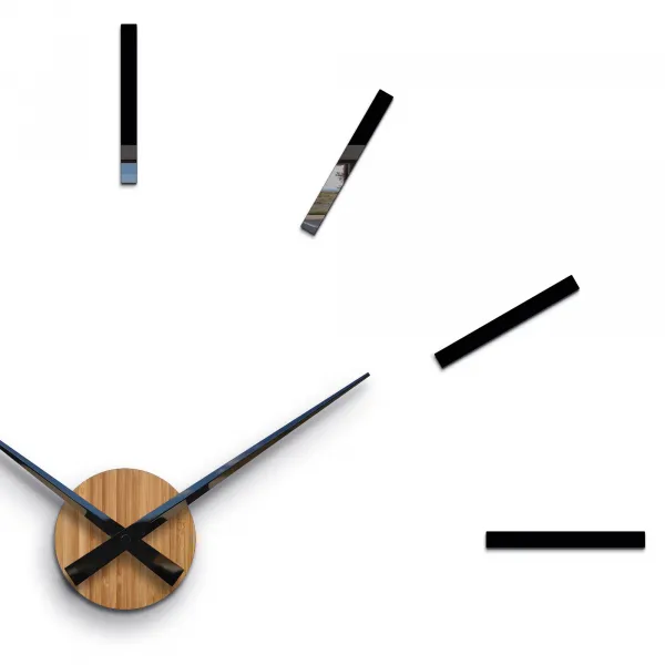 ModernClock Nástenné samolepiace hodiny Cezar 65 cm čierne/hnedé