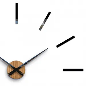 ModernClock Nástenné samolepiace hodiny Cezar 65 cm čierne/hnedé