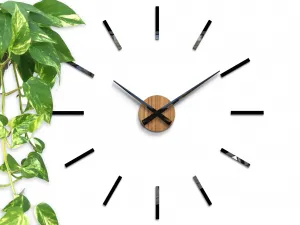 ModernClock Nástenné samolepiace hodiny Cezar 65 cm čierne/hnedé