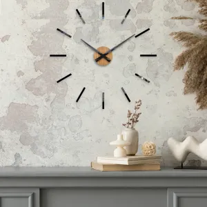ModernClock Nástenné samolepiace hodiny Cezar 65 cm čierne/hnedé