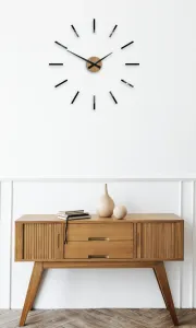 ModernClock Nástenné samolepiace hodiny Cezar 65 cm čierne/hnedé