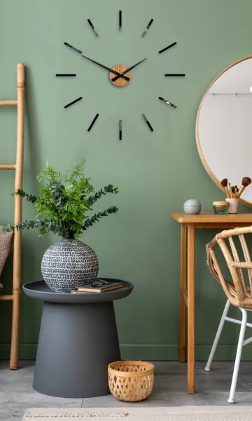 ModernClock Nástenné samolepiace hodiny Cezar 65 cm čierne/hnedé
