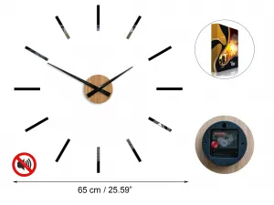 ModernClock Nástenné samolepiace hodiny Cezar 65 cm čierne/hnedé