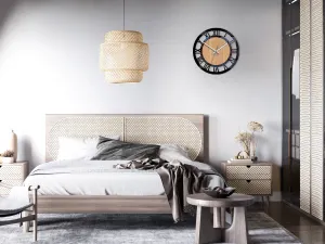 ModernClock Bambusové nástenné hodiny Verona 30 cm hnedé/čierne