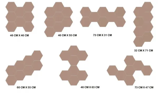 ModernClock Nástenné samolepiace zrkadlo Hexagón hnedé