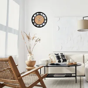 ModernClock Bambusové nástenné hodiny Verona 30 cm hnedé/čierne