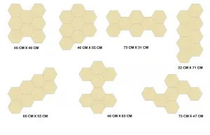 ModernClock Nástenné samolepiace zrkadlo Hexagon zlaté