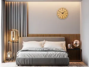 ModernClock Drevené nástenné hodiny Avatar 33 cm dub prírodný/čierny