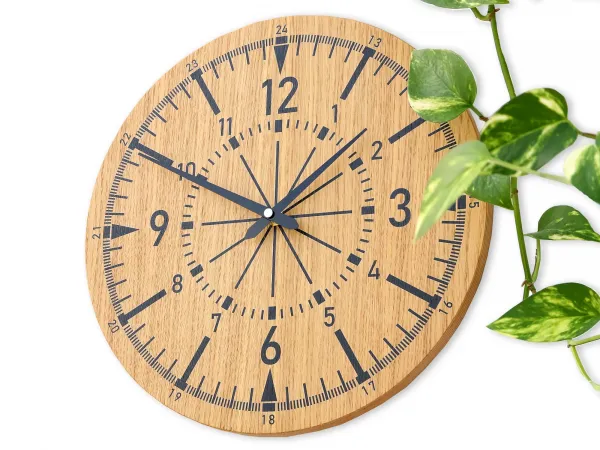ModernClock Drevené nástenné hodiny Avatar 33 cm dub prírodný/čierny