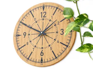 ModernClock Drevené nástenné hodiny Avatar 33 cm dub prírodný/čierny