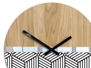 ModernClock Drevené nástenné hodiny Echo 33 cm dub prírodný/čierny