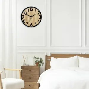 ModernClock Drevené nástenné hodiny Focus 33 cm dub prírodný/čierny