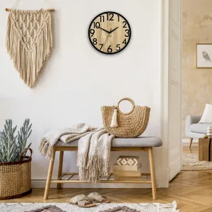 ModernClock Drevené nástenné hodiny Focus 33 cm dub prírodný/čierny