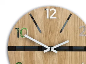 ModernClock Drevené nástenné hodiny King 33,5 cm dub prírodný