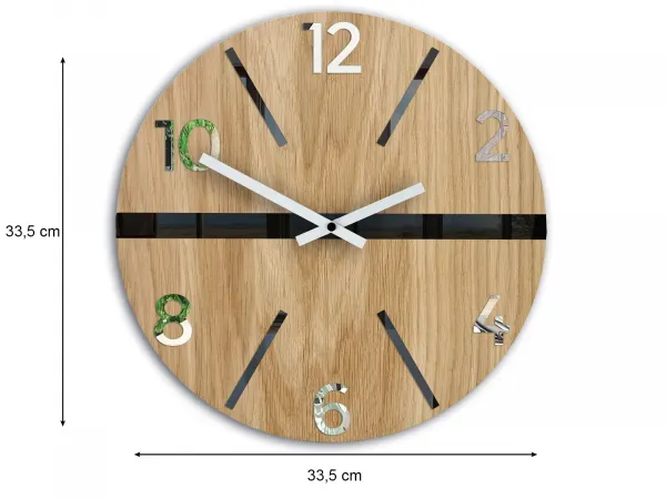 ModernClock Drevené nástenné hodiny King 33,5 cm dub prírodný