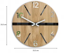 ModernClock Drevené nástenné hodiny King 33,5 cm dub prírodný