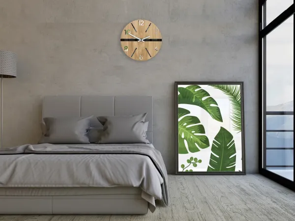 ModernClock Drevené nástenné hodiny King 33,5 cm dub prírodný
