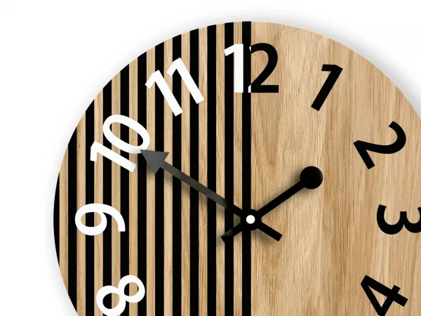 ModernClock Drevené nástenné hodiny Nepal 33 cm dub prírodný/čierny