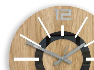 ModernClock Drevené nástenné hodiny Nordic 33 cm dub prírodný/biely