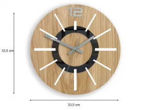 ModernClock Drevené nástenné hodiny Nordic 33 cm dub prírodný/biely