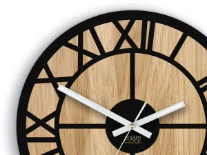 ModernClock Drevené nástenné hodiny Oslo 33 cm dub prírodný/čierny