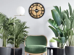 ModernClock Drevené nástenné hodiny Oslo 33 cm dub prírodný/čierny