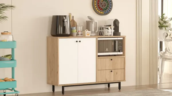 Skrinka na mikrovlnku Houseland Royce 02 dub Castello/biela