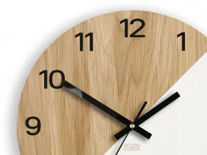 ModernClock Drevené nástenné hodiny Oxford 33 cm dub prírodný/biely