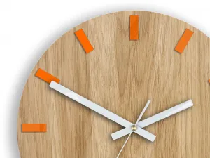 ModernClock Drevené nástenné hodiny Simple 33 cm dub prírodný/oranžový
