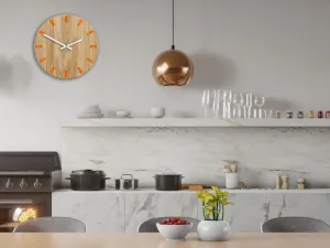 ModernClock Drevené nástenné hodiny Simple 33 cm dub prírodný/oranžový