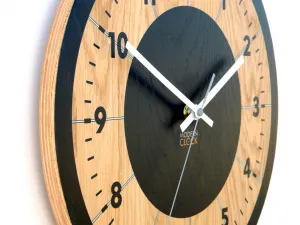 ModernClock Drevené nástenné hodiny Tokio 33 cm dub prírodný/čierny