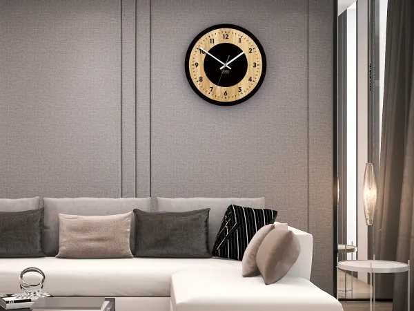 ModernClock Drevené nástenné hodiny Tokio 33 cm dub prírodný/čierny