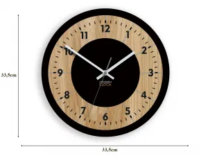 ModernClock Drevené nástenné hodiny Tokio 33 cm dub prírodný/čierny