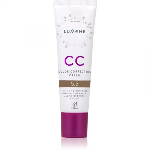Lumene CC Color Correcting Cream CC krém pre jednotný tón pleti SPF 20 odtieň 5.5 (Cool) 30 ml