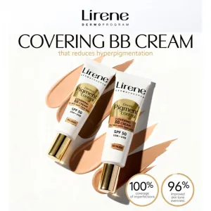 Lirene Derma Pigment Control Covering BB Cream SPF 50 rozjasňujúci BB krém proti pigmentovým škvrnám odtieň 01 Light 30 ml