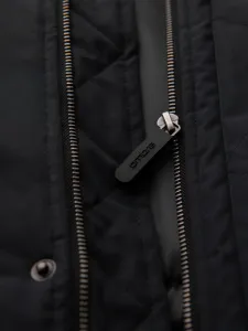 Pánska bunda s kapucňou OMBRE Jacket OM-JAPJ-0313 V-6 black