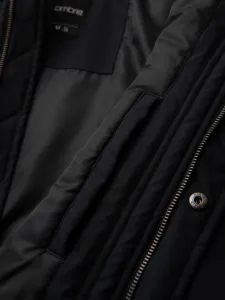 Pánska bunda s kapucňou OMBRE Jacket OM-JAPJ-0313 V-6 black